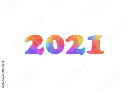 New Year Typographical Creative Background 2021. 2021 number hand lettering. Happy New Year script text.