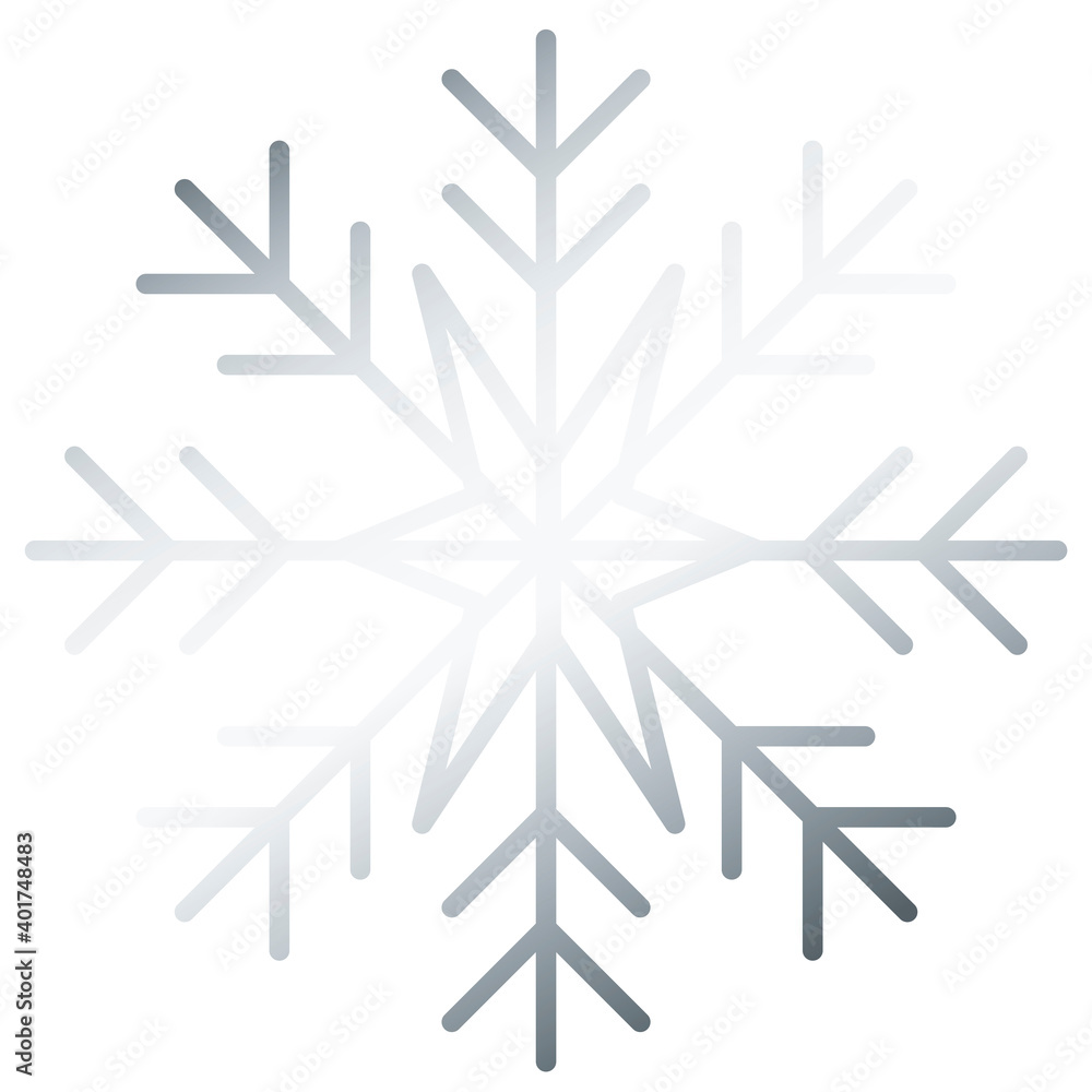 happy merry christmas silver snowflake icon