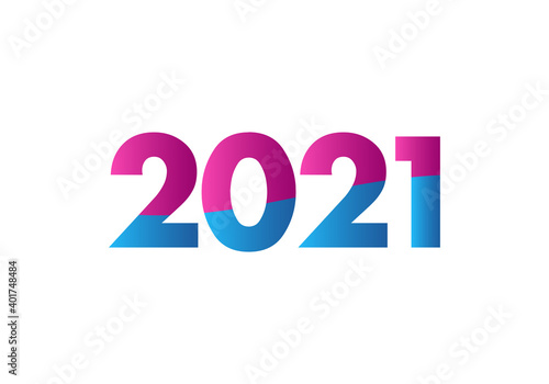 Happy New Year 2021 Celebration Text with Festive vector illustration