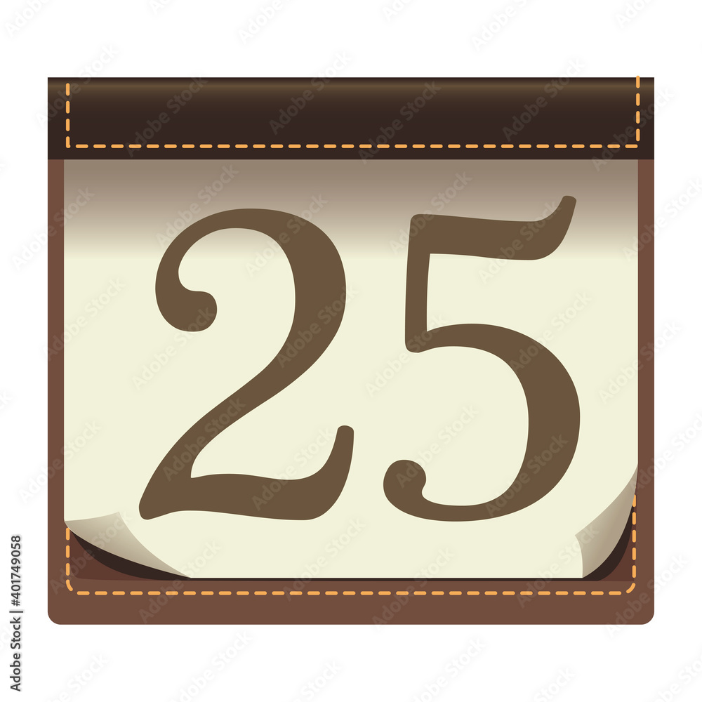happy merry christmas calendar with 25 number icon happy merry christmas calendar with 25 number icon