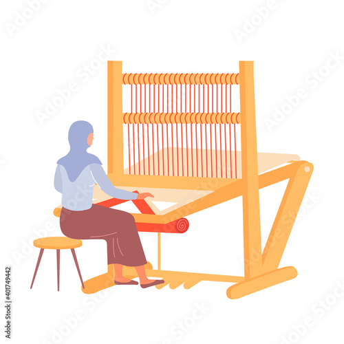 Carpet Weaving Illustration