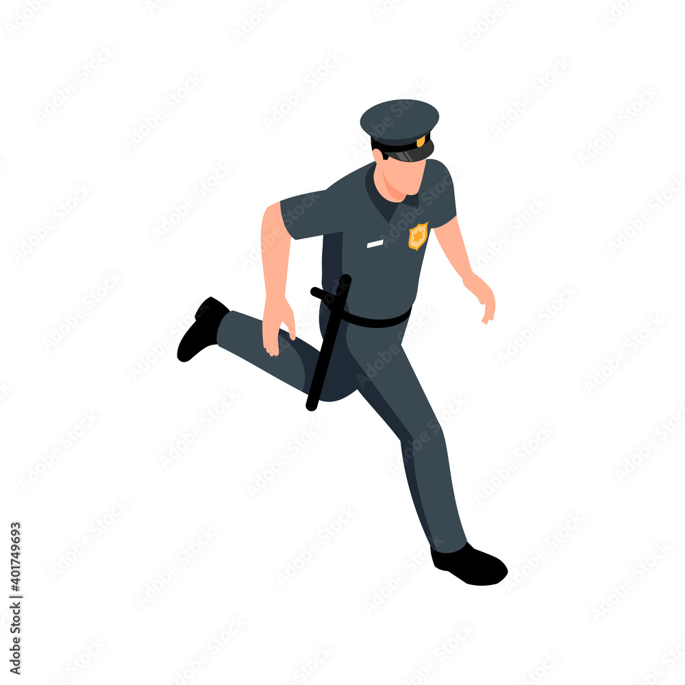Isometric Police Officer Icon Isometric Police Officer Icon
