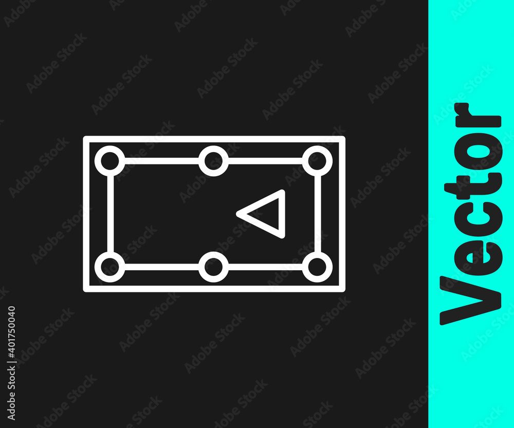 White line Billiard table icon isolated on black background. Pool table. Vector Illustration. White line Billiard table icon isolated on black background. Pool table. Vector Illustration.