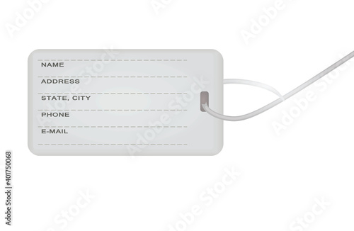 Traveler's id for suitcase. vector