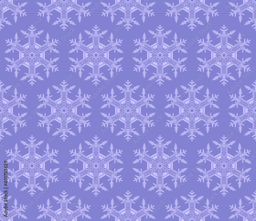 Japanese Purple Snowflake Vector Seamless Pattern