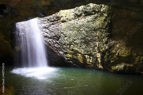 Natural Arch  Waterfall Cave  Springbrook National Park  Gold Coast  Queensland  Australia