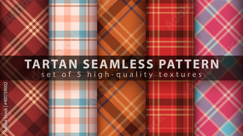 Set classic tartan seamless pattern.
