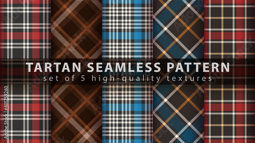 Set classic tartan seamless pattern.