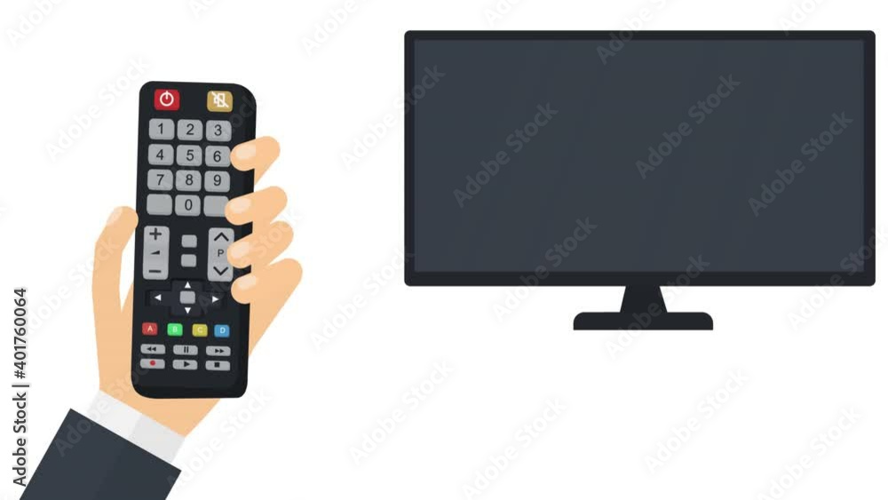 Animation of the TV remote in your hand, the alpha channel is turned on. Cartoon Animation of the TV remote in your hand, the alpha channel is turned on. Cartoon