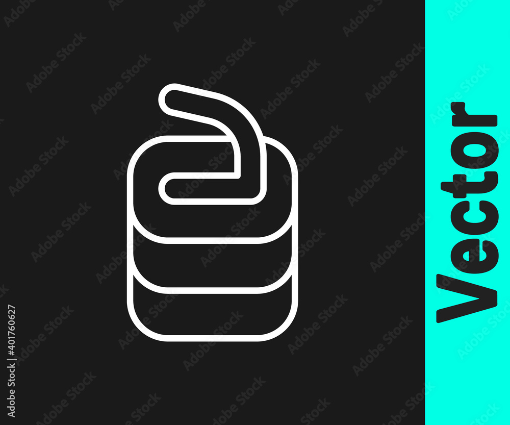 White line Stone for curling sport game icon isolated on black background. Sport equipment. Vector. White line Stone for curling sport game icon isolated on black background. Sport equipment. Vector.
