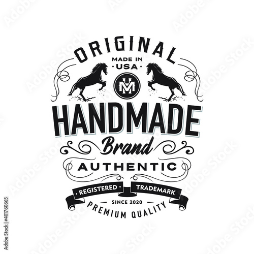 Vintage clothing tailor logo badge