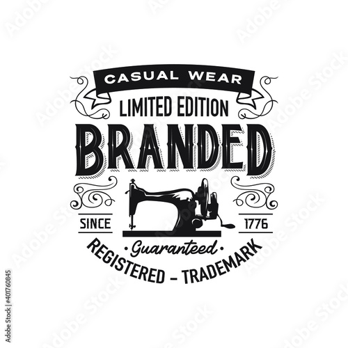 Vintage clothing tailor logo badge