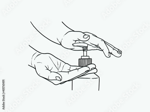 Pump alcohol gel Hand sanitizer Alcohol-based hand rub. Rubbing alcohol. Wall mounted soap dispenser. Wall hanging hand wash container. Protection from germs such as coronavirus (Covid-19) icon design