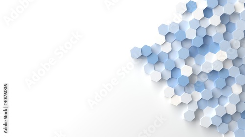 六角形のオブジェの背景3Dイラスト