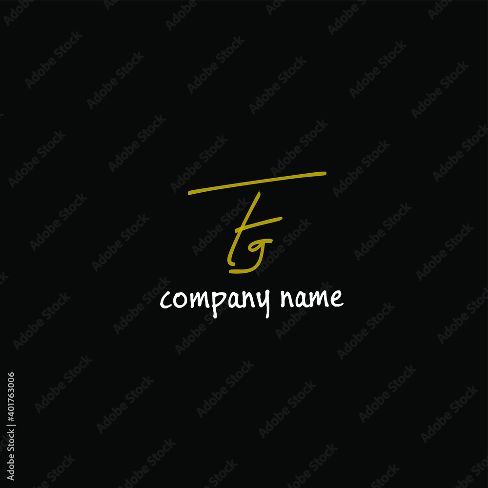 Fg Initial handwriting or handwritten logo for identity. Logo on black background with signature and hand-drawn style. Fg Initial handwriting or handwritten logo for identity. Logo on black background with signature and hand-drawn style.