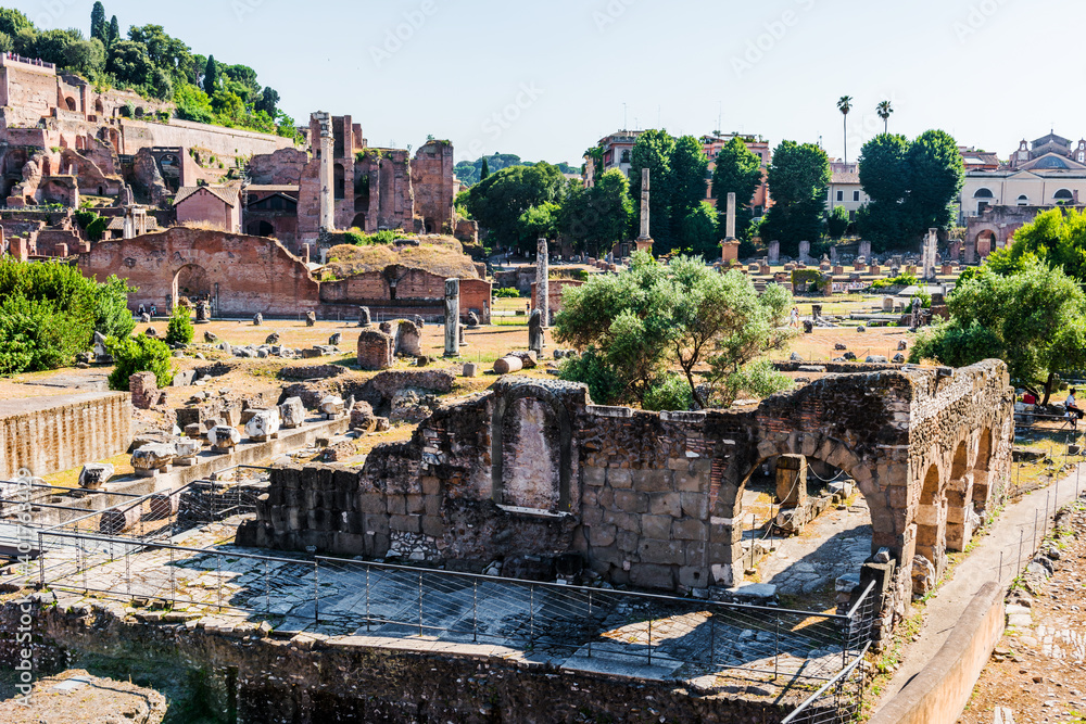 The ancient Roman Forum in Rome, Italy.