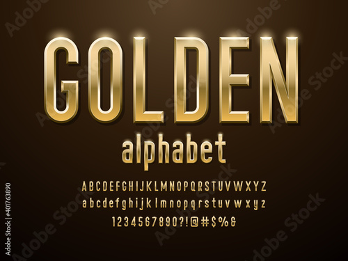 Vector of modern golden luxury alphabet design