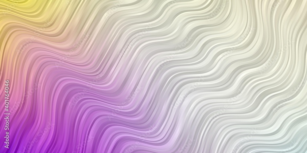 Light Multicolor vector pattern with curved lines.