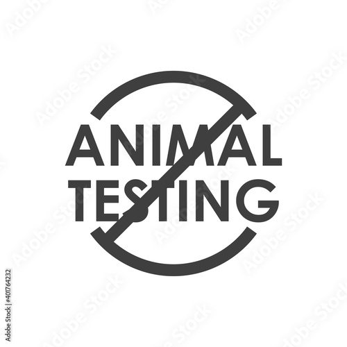 Señal No Animal Testing con lineas en color gris