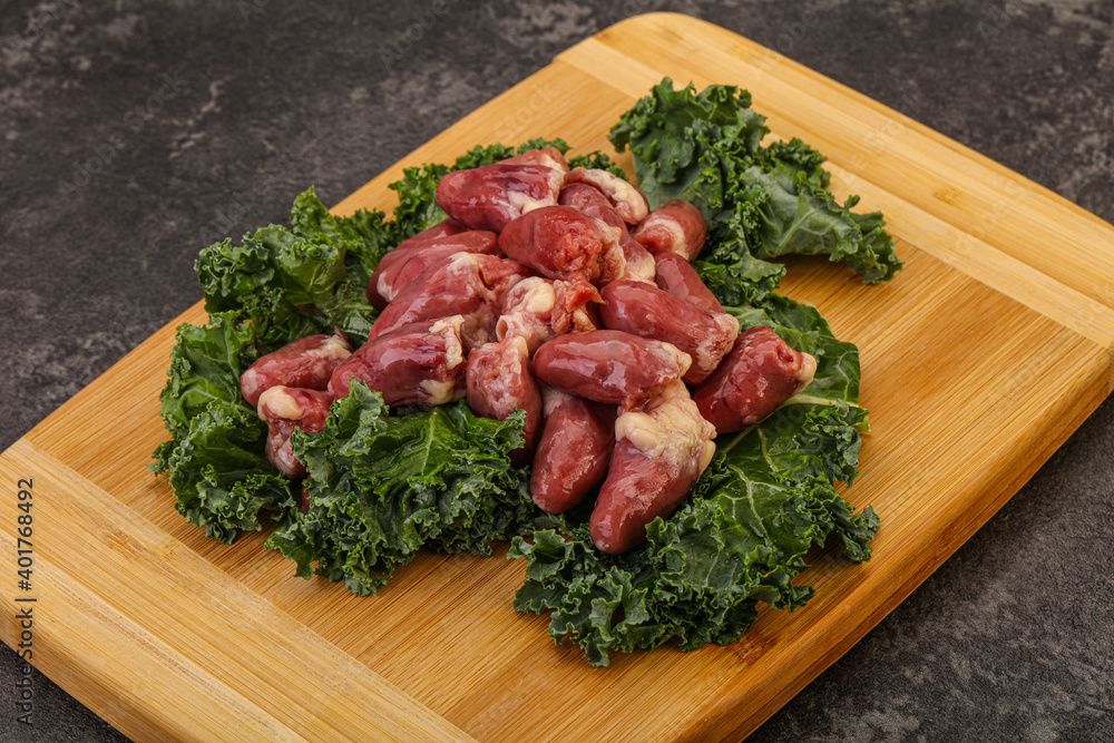 Raw chicken hearts for cooking Raw chicken hearts for cooking