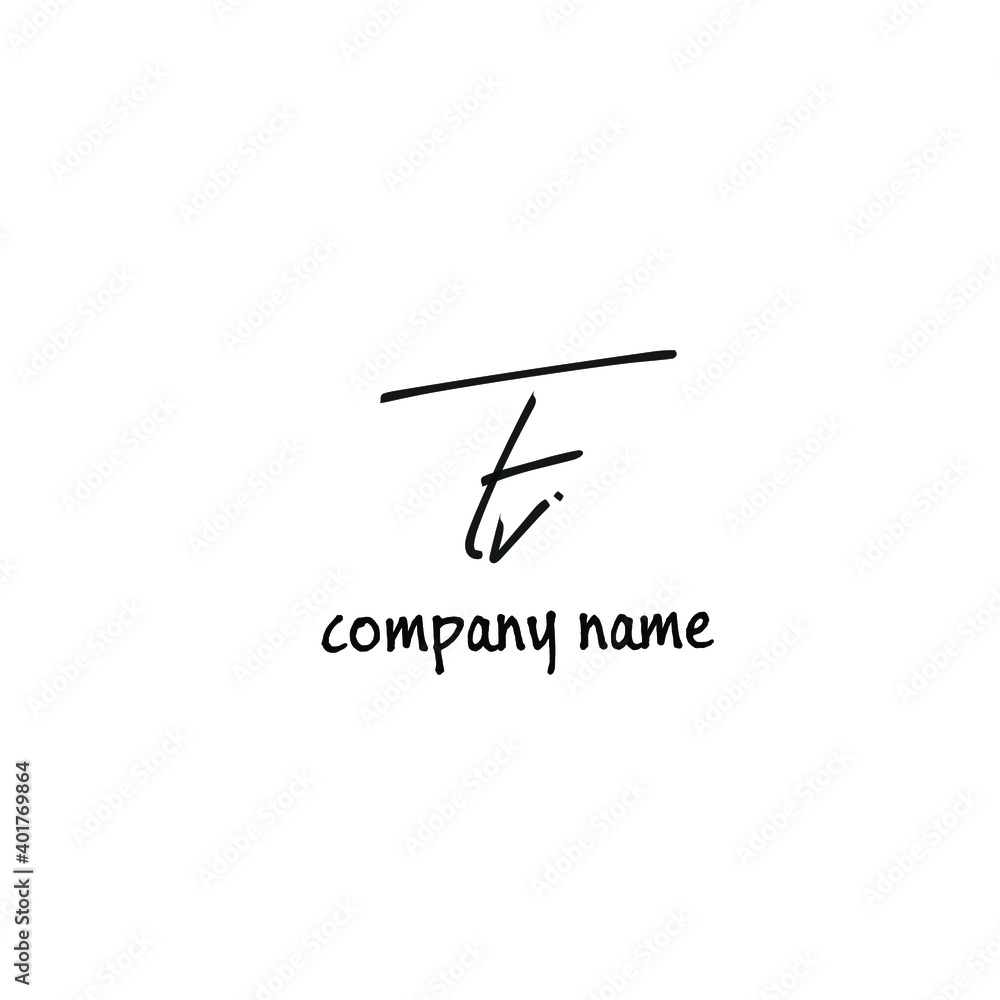 Fv Initial handwriting or handwritten logo for identity. Black logo with signature and hand-drawn style on white background Fv Initial handwriting or handwritten logo for identity. Black logo with signature and hand-drawn style on white background
