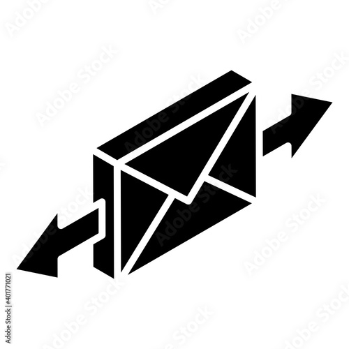 
Outgoing mail glyph isometric icon, 
