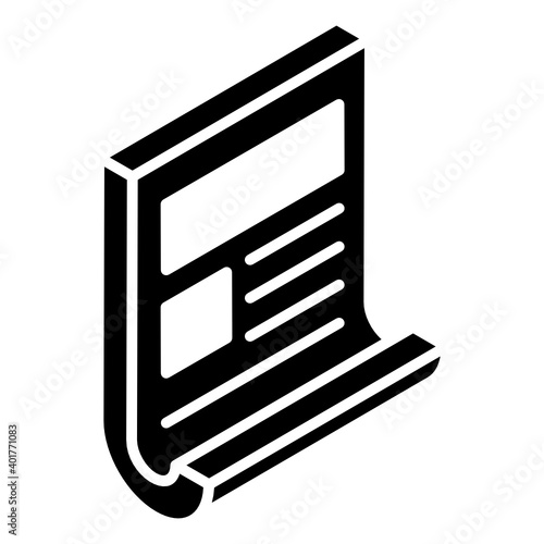 
Description, glyph isometric icon of draft
