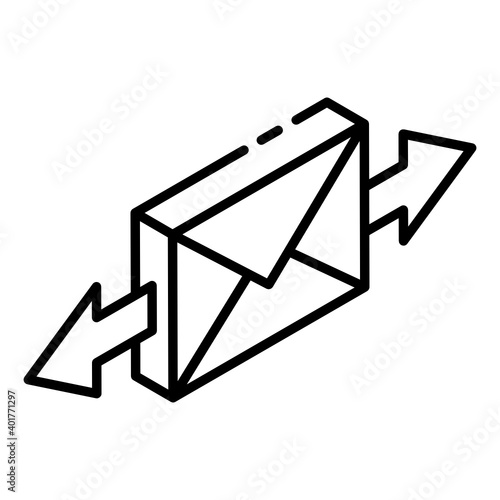 
Outgoing mail glyph isometric icon, 
