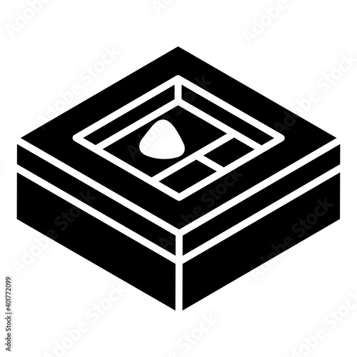 

A metal or aluminium scaffolding frame, glyph isometric icon
