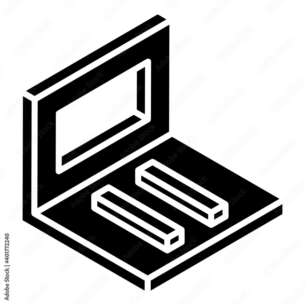 A glyph isometric icon denoting tile laying in modern style
A glyph isometric icon denoting tile laying in modern style