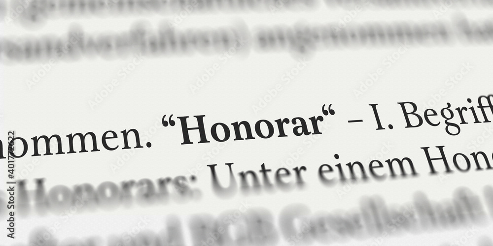 Obraz premium Honorar im Buch