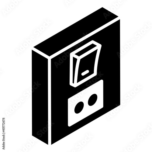 
An icon of switchboard in editable glyph isometric vector 

