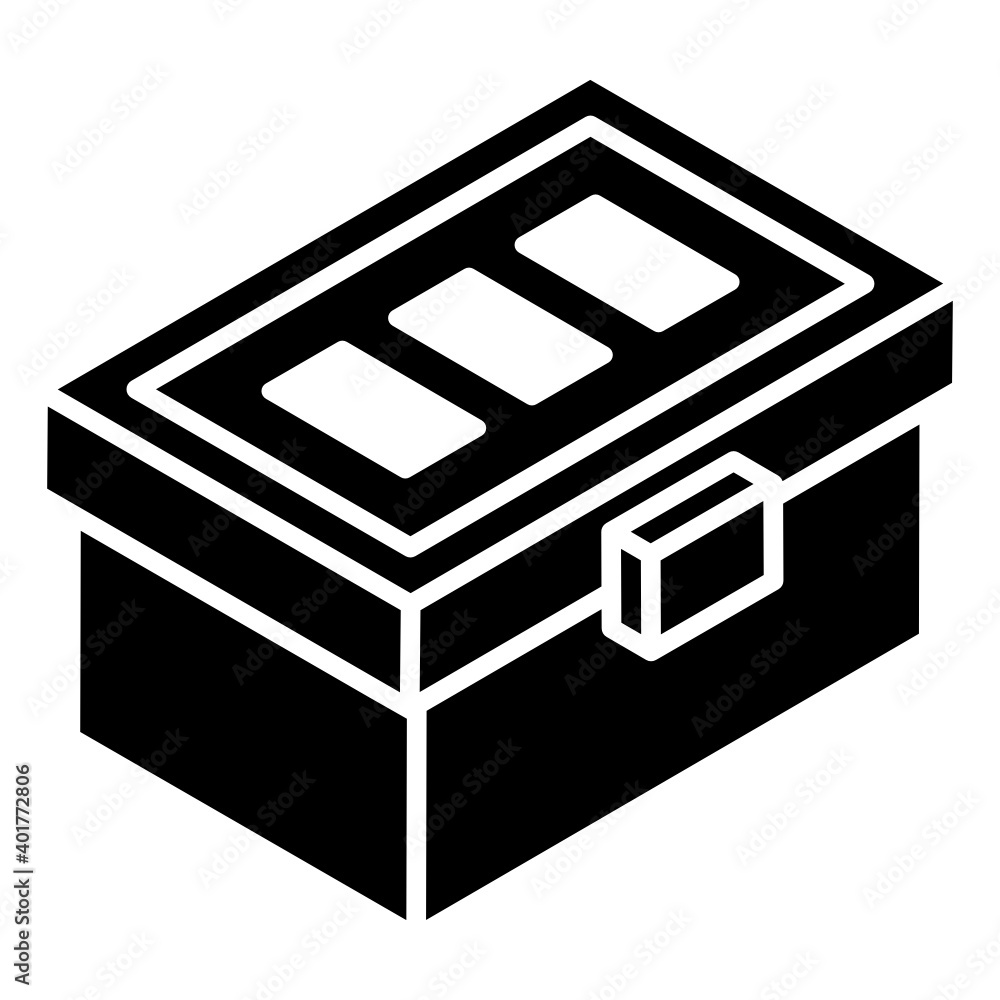 Toolkit icon in glyph isometric design
Toolkit icon in glyph isometric design