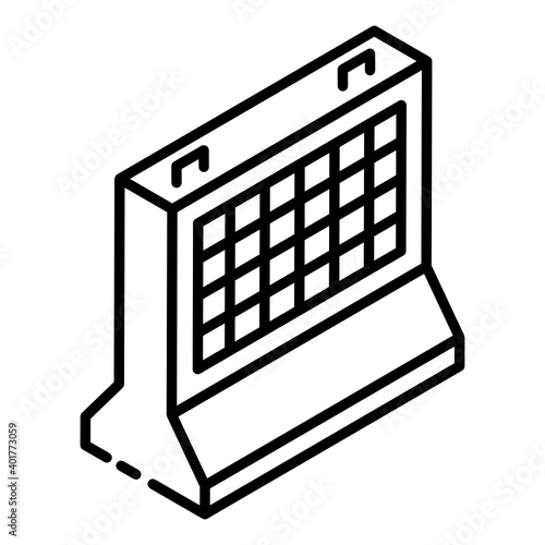 
Icon of a concrete barrier in glyph isometric design
