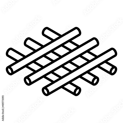 
A metal or steel frame, glyph isometric icon
