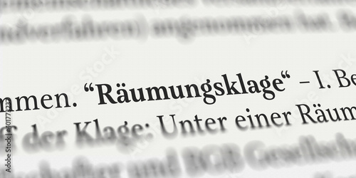 Räumungsklage im Buch photo