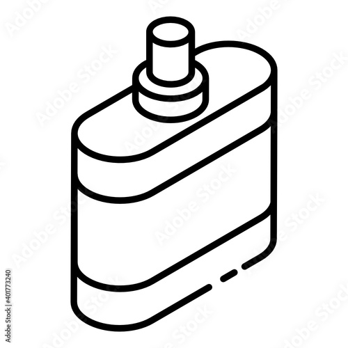 
A wood lacquer bottle icon in glyph isometric design
