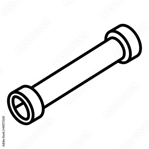
Icon of a pipe in glyph isometric design
