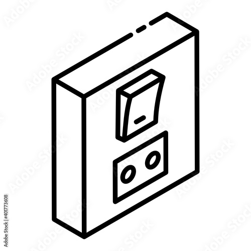 
An icon of switchboard in editable glyph isometric vector 
