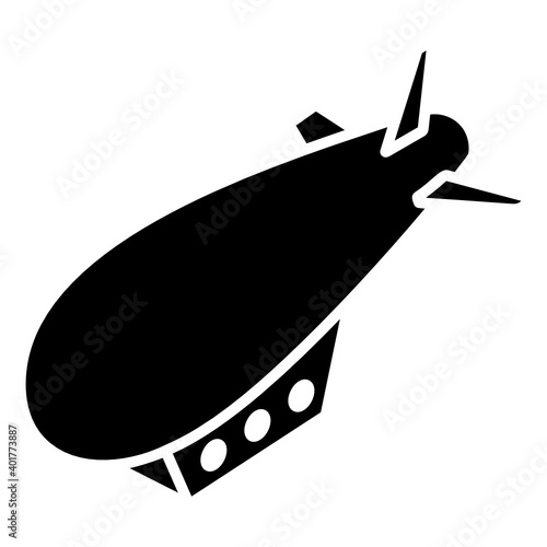 
Airship glyph isometric editable stroke, blimp vector concept 
