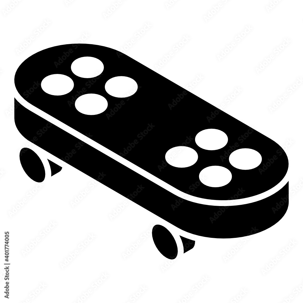Glyph isometric icon denoting skateboard
Glyph isometric icon denoting skateboard