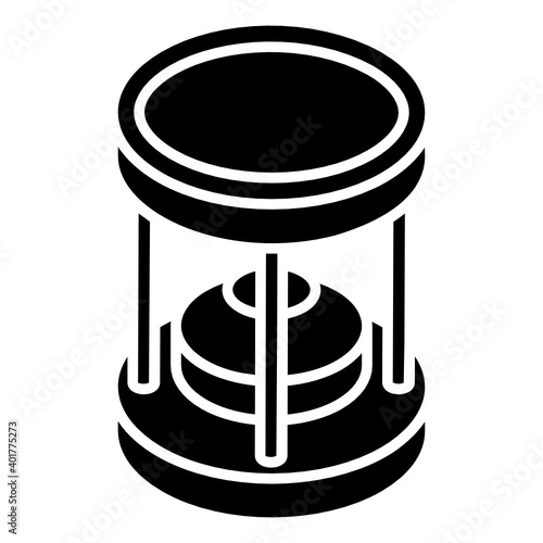 
Vintage burner in glyph isometric icon 
