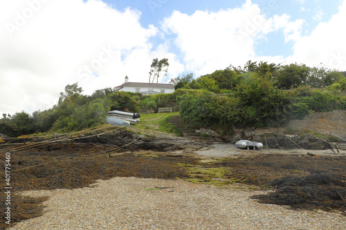 The rocky outcrop of Restronguet Point photo