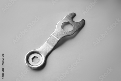 silver Wrench isolated white background