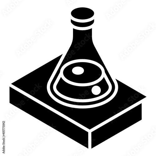 
Conical flask glyph isometric icon editable 
