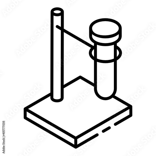 

Centrifuge tube in trendy glyph isometric icon 
