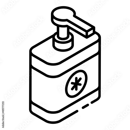 
Antiseptic glyph isometric icon 
