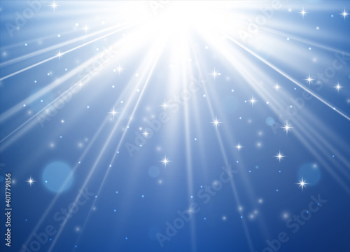 Glow light effect. Star burst with sparkles. Bright star with rays. Vector Illustration