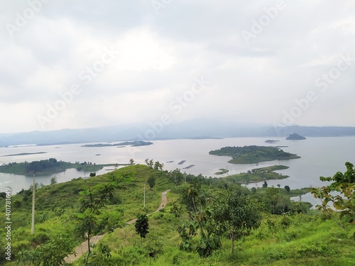 Beautiful scenery in the largest reservoir in Jatigede reservoir, this place is often visited by many tourists photo