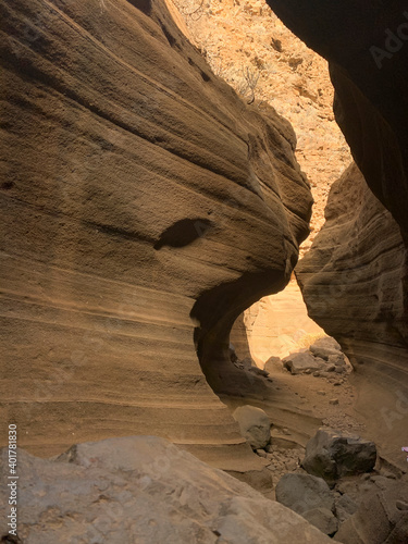 Colored tufts in Barranco de Las Vacas. Aguimes. Gran Canaria. Canary Islands photo